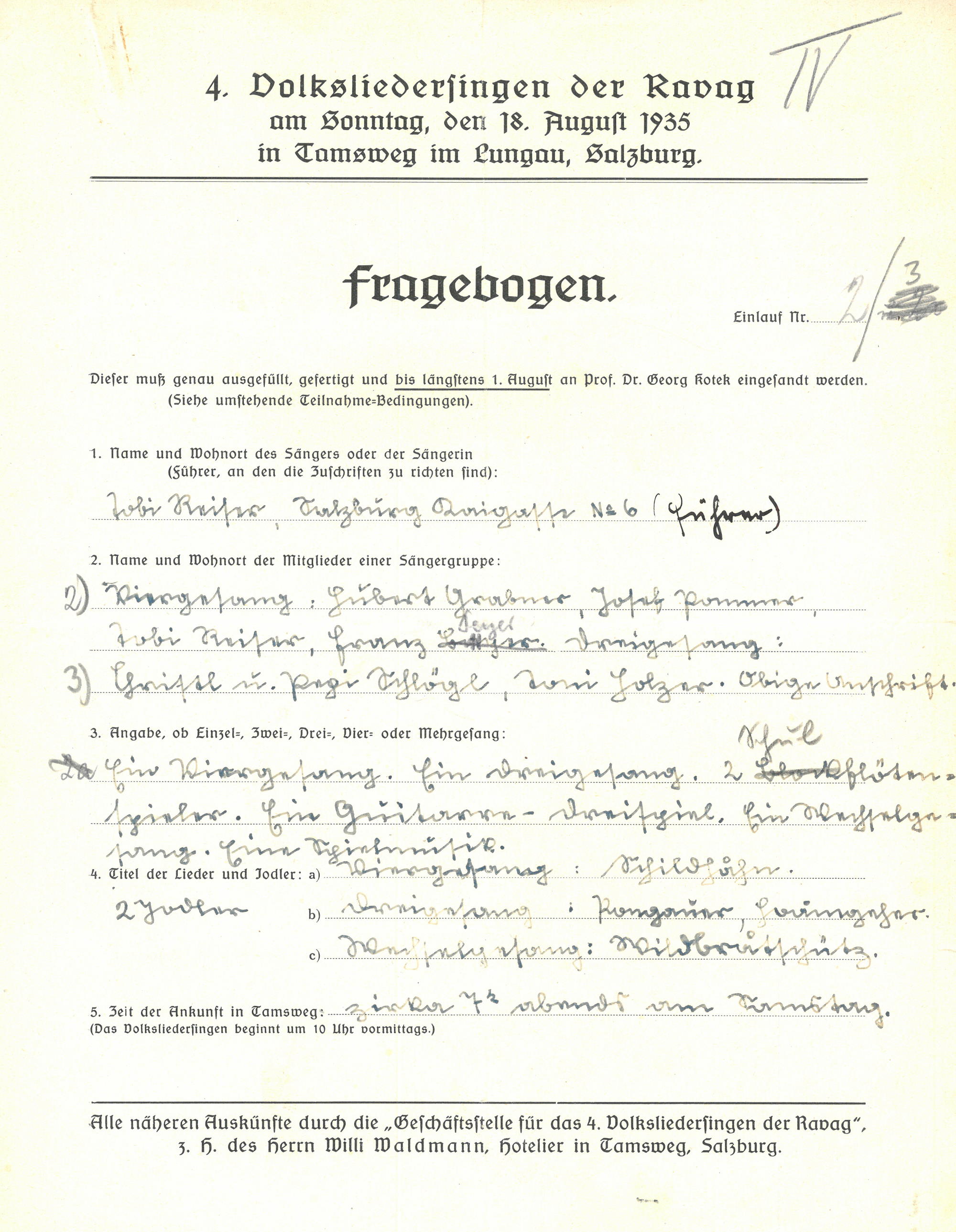 Anmeldebogen von Tobi Reiser